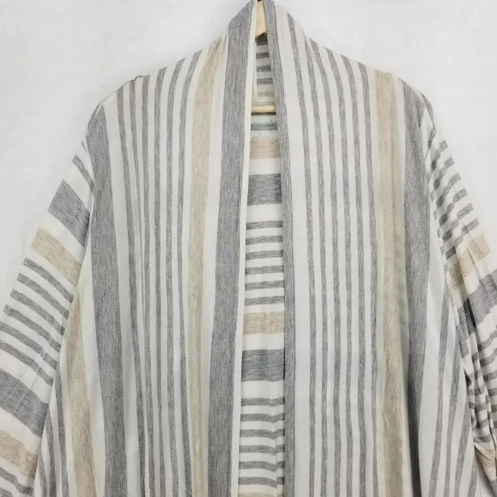 Soft‎ Surroundings Cardigan Sweater 1X Plus Gray Cream